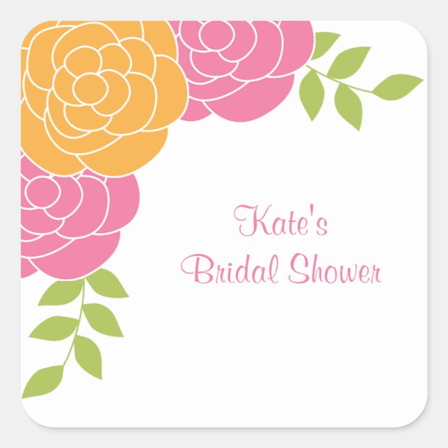 Pink and Orange Floral Stickers (Front)