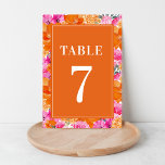 Pink and Orange Floral Watercolor Table 7 Wedding Table Number<br><div class="desc">This elegant table number card would make a great addition to your wedding supplies! Easily add your own details by clicking on the "personalize" option. 🌸 PLEASE NOTE: The size of this card is 3.5" x 5". If you’d like a larger size, please contact me before 💖 making your purchase....</div>