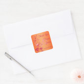 Pink and Orange Floral Wedding Favor Sticker (Envelope)
