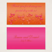 Pink and Orange Floral Wedding Favor Tag (Front & Back)