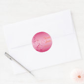 Pink and Orange Floral Wedding Sticker (Envelope)