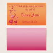 Pink and Orange Floral with Butterflies Favor Tag (Front & Back)