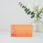 Pink and Orange Floral with Butterflies Placecards (Standing Front)