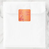 Pink and Orange Floral with Butterflies Sticker (Bag)