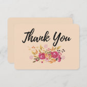 Pink and Orange Flower Bouquet on Peach Background (Front/Back)