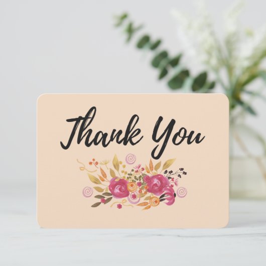 Pink and Orange Flower Bouquet on Peach Background (Standing Front)