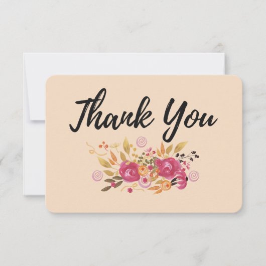 Pink and Orange Flower Bouquet on Peach Background (Front)