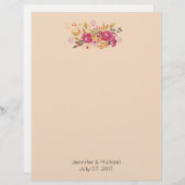 Pink and Orange Flower Bouquet on Peach Background (Front/Back)