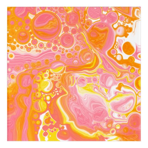 Pink and Orange Fluid Art