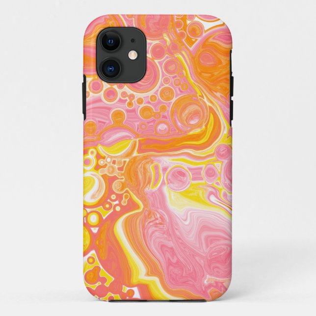 Pink and Orange Fluid Art Case-Mate iPhone Case (Back)