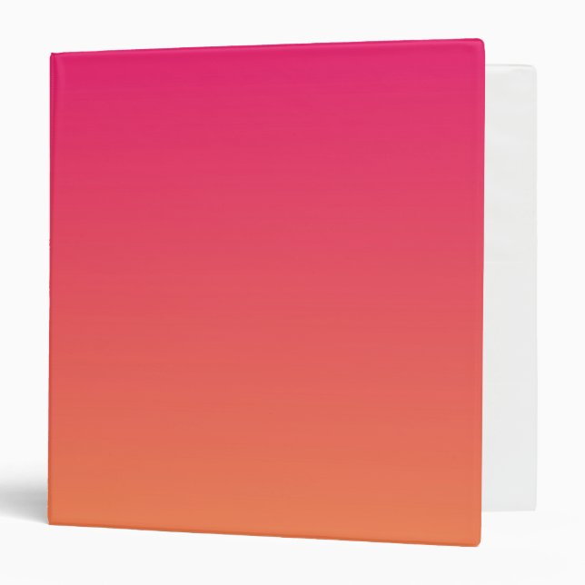 Pink and orange gradient 3 ring binder (Front/Inside)