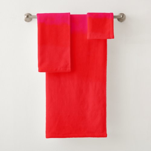 Pink and Orange Gradient  Bath Towel Set