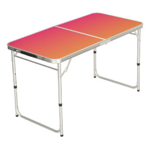 Pink and orange gradient beer pong table