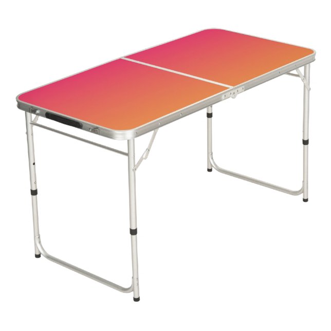 Pink and orange gradient beer pong table (Angled)