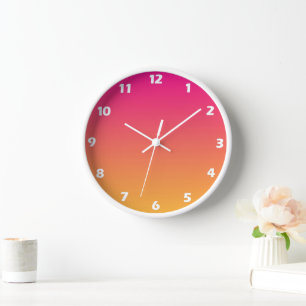 Pink and orange gradient clock
