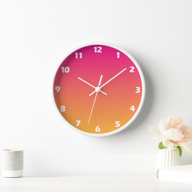 Pink and orange gradient clock (Home)