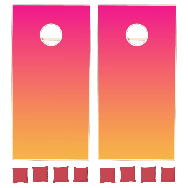 Pink and orange gradient cornhole set (Set)