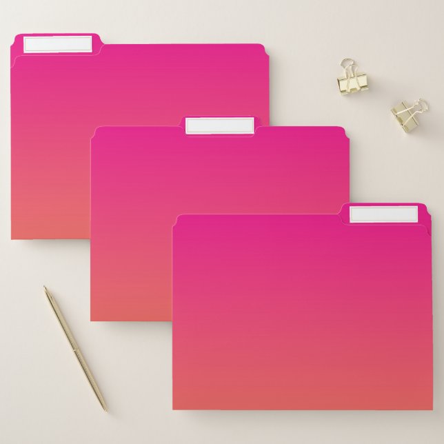 Pink and orange gradient file folder (Set)
