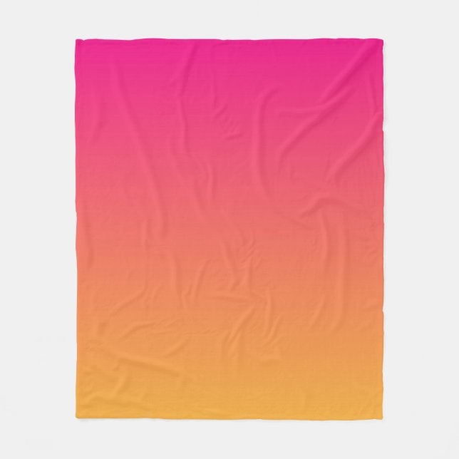 Pink and orange gradient fleece blanket (Front)