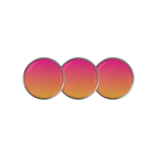 Pink and orange gradient golf ball marker (3 Up)