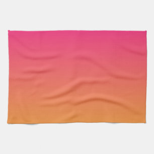 Pink and orange gradient kitchen towel