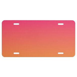 Pink and orange gradient license plate