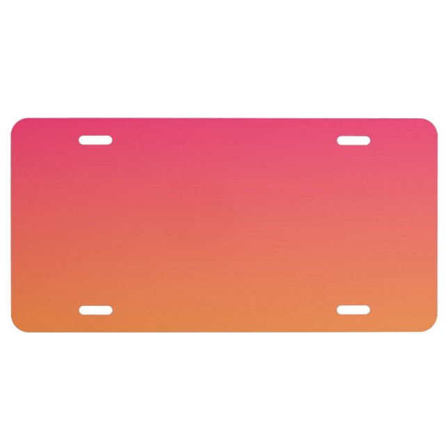 Pink and orange gradient license plate (Front)