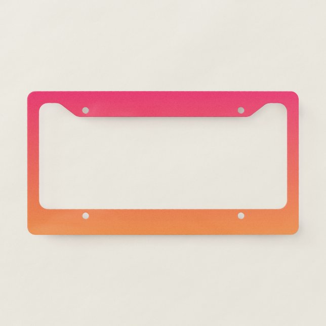 Pink and orange gradient license plate frame (Front)