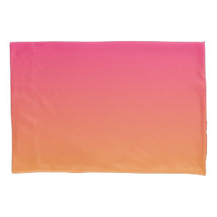 Pink and orange gradient pillow case