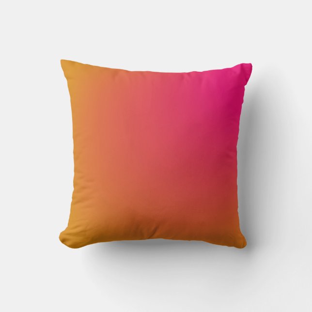 Pink and Orange Gradient Throw Pillow (Front)