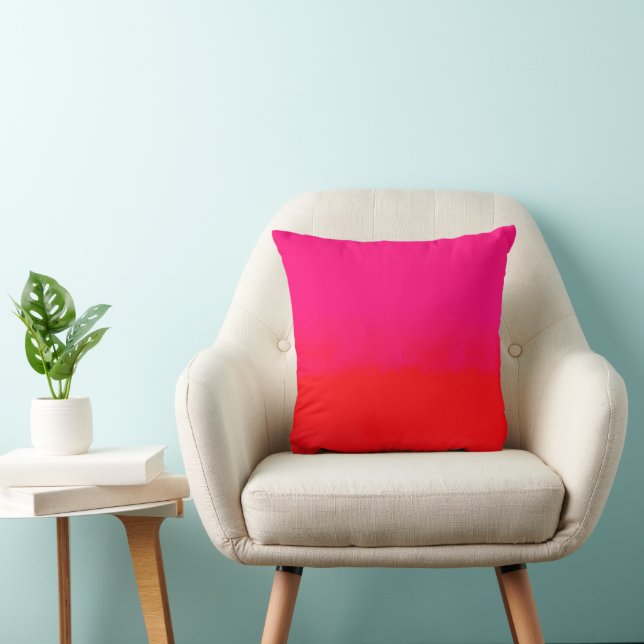 Pink and Orange Gradient  Throw Pillow (Chair)