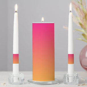 Pink and orange gradient unity candle set