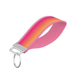 Pink and orange gradient wrist keychain