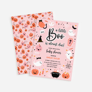 Pink and Orange Halloween - Baby Shower Invitation
