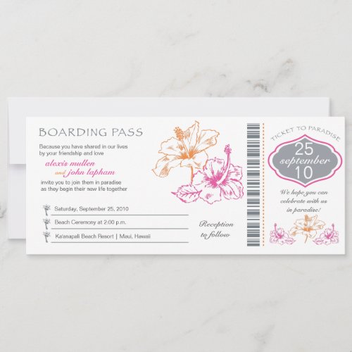 Boarding Pass Wedding Invitation