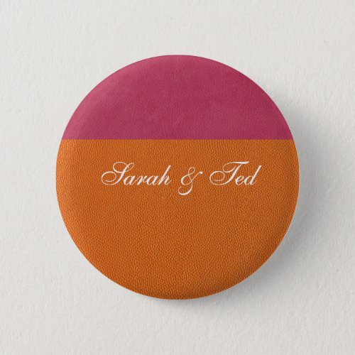 Pink and Orange Leather Look Button