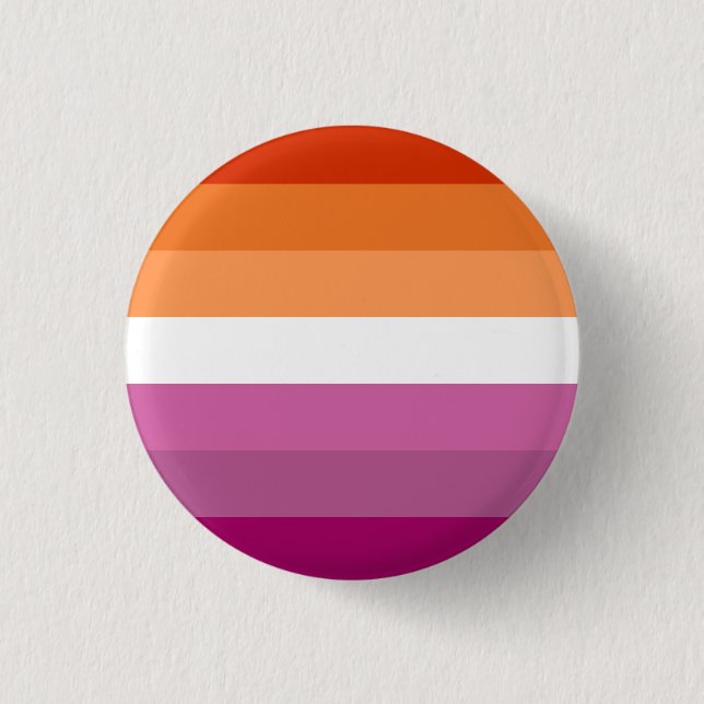 Pink and Orange Lesbian Flag Button (Front)