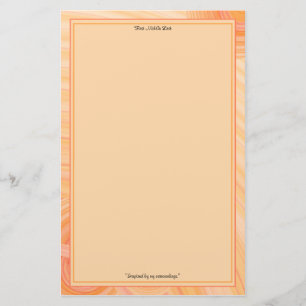 Pink and Orange Line Borders Personalized Stationery