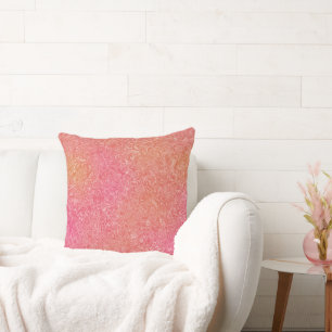 Pink and Orange Marble abstract Throw Pillow