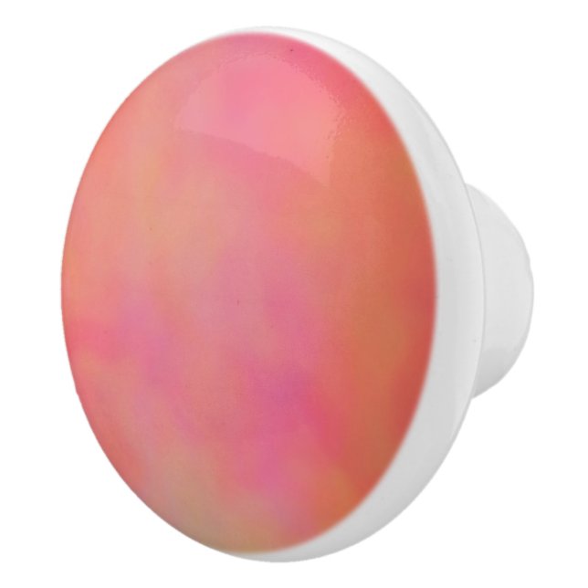 Pink and Orange Marrbled Cloud abstract Ceramic Knob (Right)