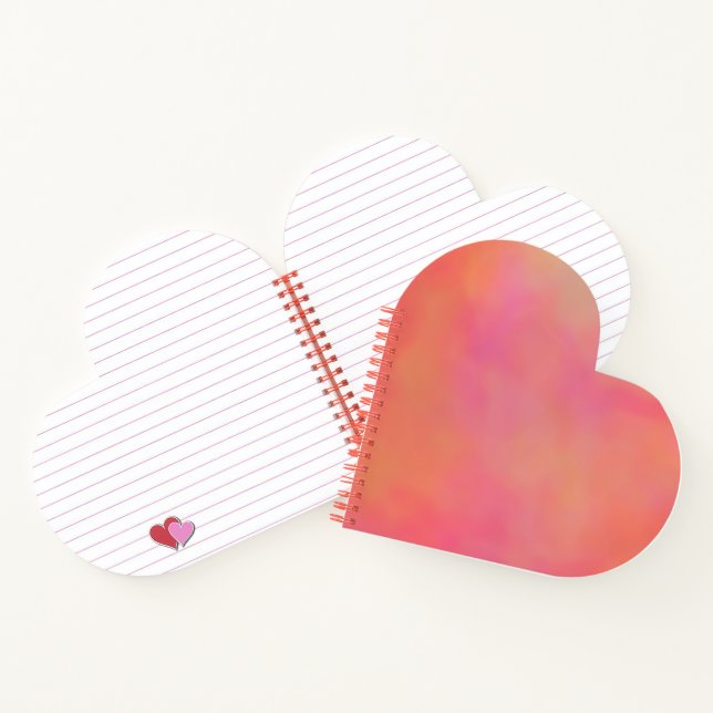 Pink and Orange Marrbled Cloud abstract Notebook (Inside)