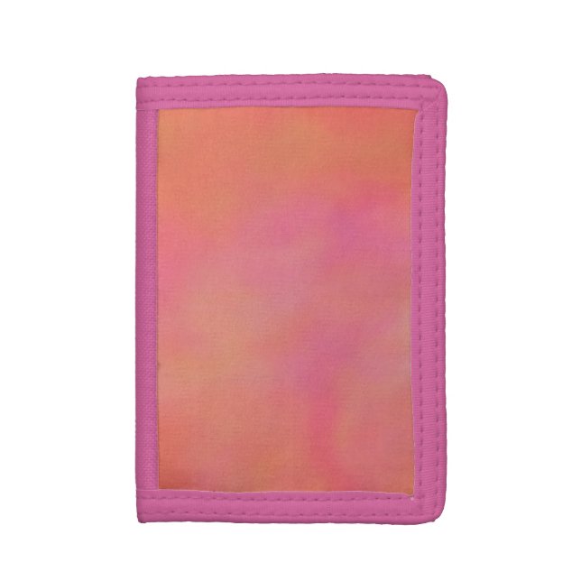 Pink and Orange Marrbled Cloud abstract Trifold Wallet (Front Vertical)