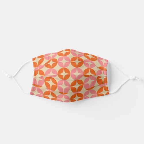 Pink and Orange Mid Century Mod Geometric Pattern Adult Cloth Face Mask