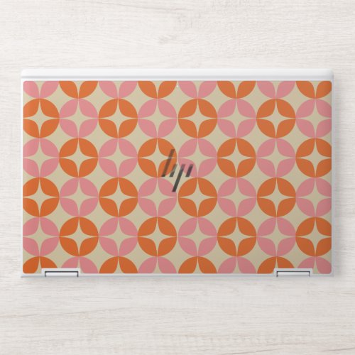 Pink and Orange Mid Century Mod Geometric Pattern HP Laptop Skin