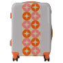 Pink and Orange Mid Century Mod Geometric Pattern Luggage
