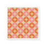 Pink and Orange Mid Century Mod Geometric Pattern Napkins