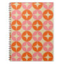 Pink and Orange Mid Century Mod Geometric Pattern Notebook