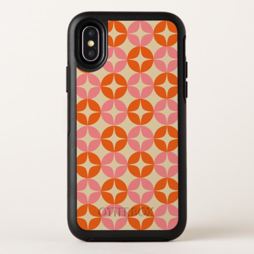 Pink and Orange Mid Century Mod Geometric Pattern OtterBox Symmetry iPhone X Case