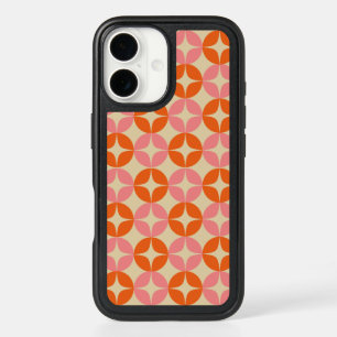 Pink and Orange Mid Century Mod Geometric Pattern iPhone 16 Case