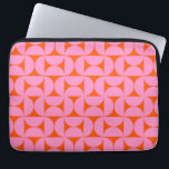 Pink And Orange Mid Century Modern Pattern Laptop Sleeve<br><div class="desc">Retro Mid Century Modern Pattern – Abstract Geometric Shapes – Cute and Minimalist Geometric Pattern in pink and orange.</div>